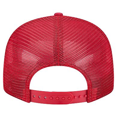 Men's New Era Red Philadelphia Phillies Split Panel 9FIFTY Trucker Snapback