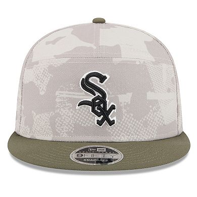 Men's New Era Light Beige/Olive Chicago White Sox 2025 Armed Forces Day Split Panel 9FIFTY Snapback Hat