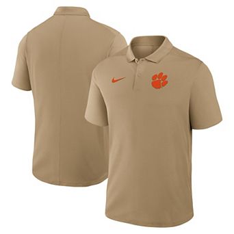 Men's Nike Tan Clemson Tigers Primetime Victory Primary Logo Performance Polo