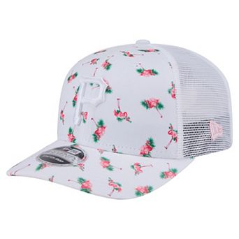 Men's�New Era White Pittsburgh Pirates Flamingo Mesh Back 9SEVENTY Stretch-Snap Hat