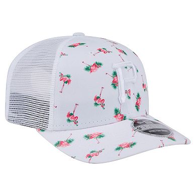 Men's New Era White Pittsburgh Pirates Flamingo Mesh Back 9SEVENTY Stretch-Snap Hat