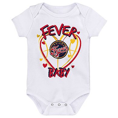Newborn Outerstuff Indiana Fever Slide Home 3-Piece Creeper Set