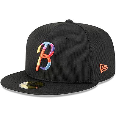Men's New Era Black Baltimore Orioles City Connect Batting Practice 59FIFTY Fitted Hat