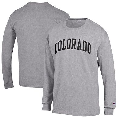 Men's Champion Heather Gray Colorado Buffaloes Basic Arch Long Sleeve T-Shirt