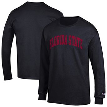 Men's Champion Black Florida State Seminoles Basic Arch Long Sleeve T-Shirt