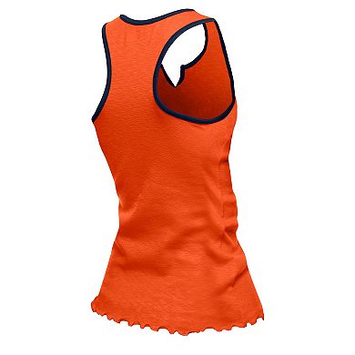 Women's�New Era Orange Chicago Bears Lettuce Hem Notch Neck Tri-Blend Tank Top