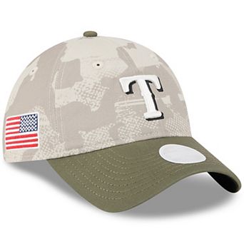 Women's New Era Light Beige/Olive Texas Rangers 2025 Armed Forces Day 9TWENTY Adjustable Hat