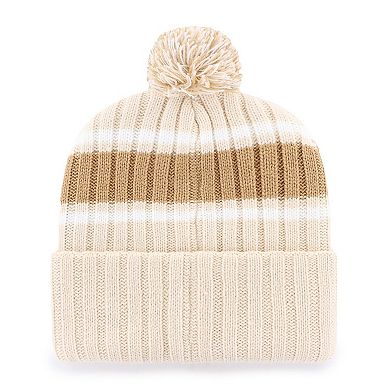 Men's '47 Tan Wyoming Cowboys Plateau Cuffed Knit Hat with Pom