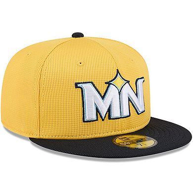 Men's New Era Yellow/Black Minnesota Twins City Connect Batting Practice 59FIFTY Fitted Hat