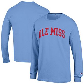 Men's Champion Light Blue Ole Miss Rebels Basic Arch Long Sleeve T-Shirt