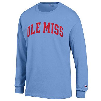 Men's Champion Light Blue Ole Miss Rebels Basic Arch Long Sleeve T-Shirt