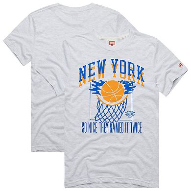 Unisex Homage Ash New York Knicks Hometown Edition Tri-Blend T-Shirt