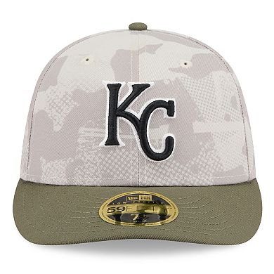 Men's New Era Light Beige/Olive Kansas City Royals 2025 Armed Forces Day Low Profile 59FIFTY Fitted Hat