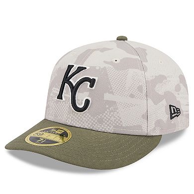 Men's New Era Light Beige/Olive Kansas City Royals 2025 Armed Forces Day Low Profile 59FIFTY Fitted Hat