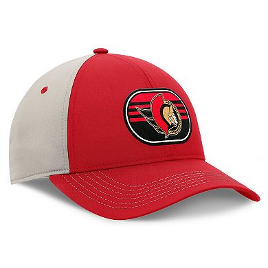 Men's Fanatics Red/Gray Ottawa Senators 2025 Stanley Cup Playoffs Locker Room Trucker Adjustable Hat