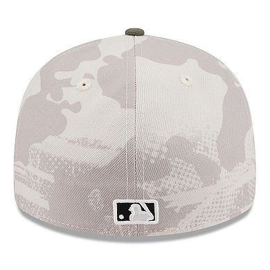 Men's New Era Light Beige/Olive Los Angeles Angels 2025 Armed Forces Day Low Profile 59FIFTY Fitted Hat