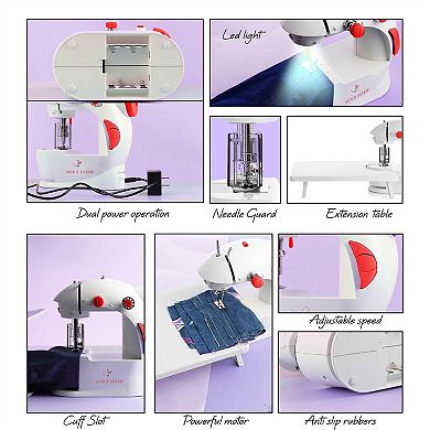 Hearth & Harbor 48-Piece Portable Sewing Machine for beginners & Adults