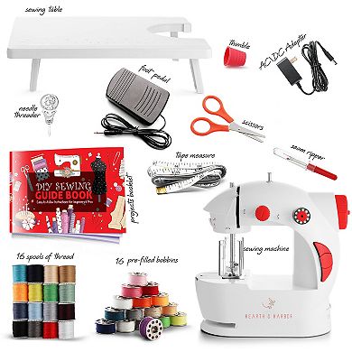 Hearth & Harbor 48-Piece Portable Sewing Machine for beginners & Adults