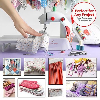 Hearth & Harbor 48-Piece Portable Sewing Machine for beginners & Adults