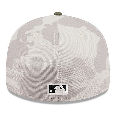 Men's New Era Light Beige/Olive Milwaukee Brewers 2025 Armed Forces Day Low Profile 59FIFTY Fitted Hat