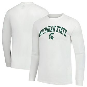 Men's White Michigan State Spartans Basic Long Sleeve T-Shirt