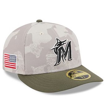 Men's New Era Light Beige/Olive Miami Marlins 2025 Armed Forces Day Low Profile 59FIFTY Fitted Hat