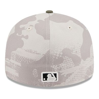 Men's New Era Light Beige/Olive Miami Marlins 2025 Armed Forces Day Low Profile 59FIFTY Fitted Hat