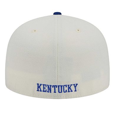 Men's New Era Cream Kentucky Wildcats Chrome 59FIFTY Fitted Hat