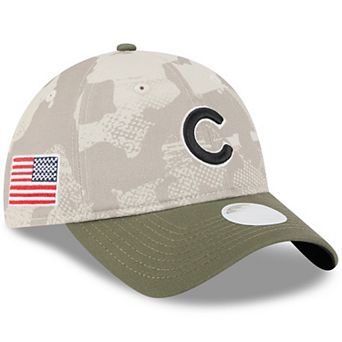 Women's New Era Light Beige/Olive Chicago Cubs 2025 Armed Forces Day 9TWENTY Adjustable Hat
