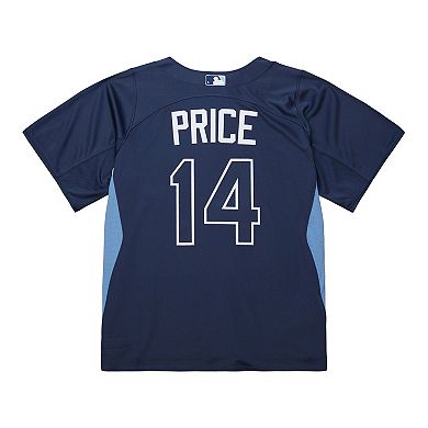 Men's Mitchell & Ness David Price Blue Tampa Bay Rays Authentic Batting Practice Jersey