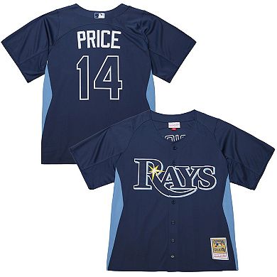 Men's Mitchell & Ness David Price Blue Tampa Bay Rays Authentic Batting Practice Jersey