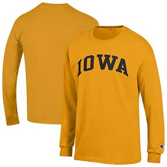 Men's Champion Gold Iowa Hawkeyes Basic Arch Long Sleeve T-Shirt