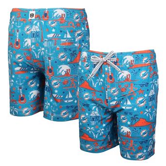 Youth��Wes & Willy Aqua Miami Dolphins Luau Swim Trunks