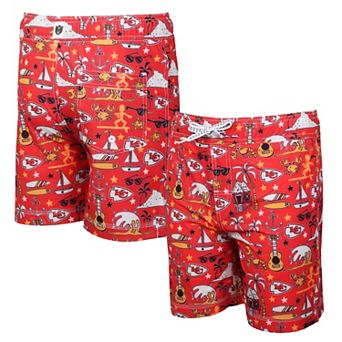 Youth��Wes & Willy Red Kansas City Chiefs Luau Swim Trunks