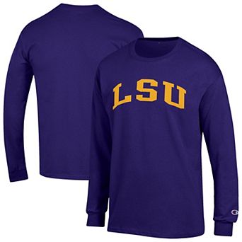 Men's Champion Purple LSU Tigers Basic Arch Long Sleeve T-Shirt
