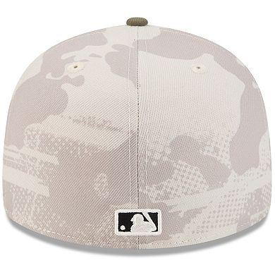 Men's New Era Light Beige/Olive Milwaukee Brewers 2025 Armed Forces Day 59FIFTY Fitted Hat