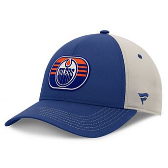 Men's Fanatics Royal/Gray Edmonton Oilers 2025 Stanley Cup Playoffs Locker Room Trucker Adjustable Hat