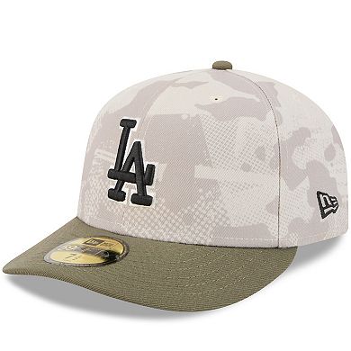 Men's New Era Light Beige/Olive Los Angeles Dodgers 2025 Armed Forces Day 59FIFTY Fitted Hat