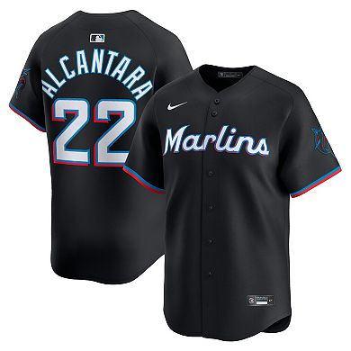 Men's Nike Sandy Alcantara Black Miami Marlins Alternate Limited Player Jersey