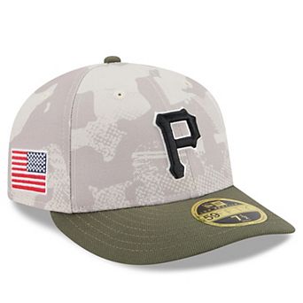 Men's New Era Light Beige/Olive Pittsburgh Pirates 2025 Armed Forces Day Low Profile 59FIFTY Fitted Hat