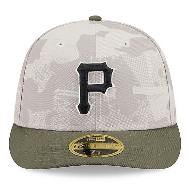 Men's New Era Light Beige/Olive Pittsburgh Pirates 2025 Armed Forces Day Low Profile 59FIFTY Fitted Hat