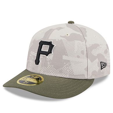Men's New Era Light Beige/Olive Pittsburgh Pirates 2025 Armed Forces Day Low Profile 59FIFTY Fitted Hat