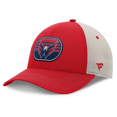 Men's Fanatics Red/Gray Washington Capitals 2025 Stanley Cup Playoffs Locker Room Trucker Adjustable Hat