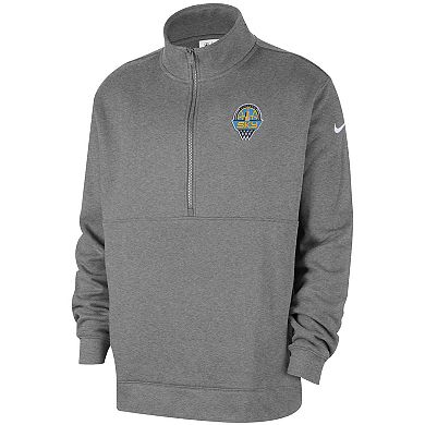 Men's Nike Heather Gray Chicago Sky React Club Half-Zip Pullover