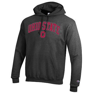 Men's Champion® Charcoal Ohio State Buckeyes Arched Logo Fleece Pullover Hoodie