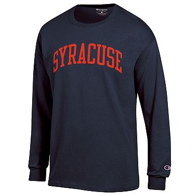 Men's Champion Navy Syracuse Orange Basic Arch Long Sleeve T-Shirt