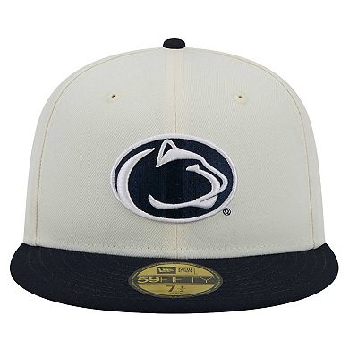 Men's New Era Cream Penn State Nittany Lions Chrome 59FIFTY Fitted Hat