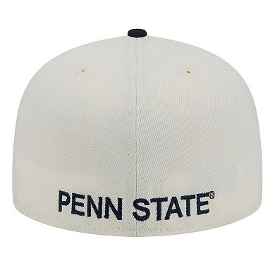 Men's New Era Cream Penn State Nittany Lions Chrome 59FIFTY Fitted Hat