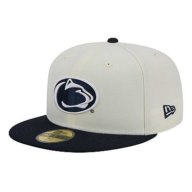 Men's New Era Cream Penn State Nittany Lions Chrome 59FIFTY Fitted Hat