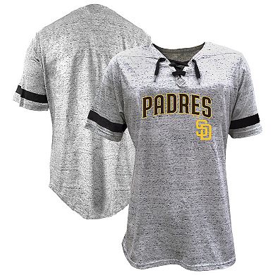 Women's Profile Heather Gray San Diego Padres Lace-Up Fleck T-Shirt